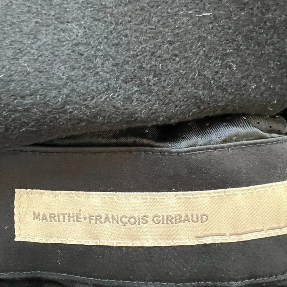 Marithe Francois Girbaud Angora Virgin Wool Double Breasted Black Coat Size 8 - Picture 8 of 10